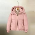 thumbnail image 3 of Women's Light Jacket Ndbuld Women's Fashion Solid Color Long Sleeve Winter Leisure Elegant Parkas Pink XXXL, 3 of 4