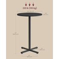 thumbnail image 3 of VASAGLE Round Cocktail Table, High Top Bar Pub Table with Metal Frame and Cross Base, for 2-3 People, Modern, Easy to Assemble, 23.6 x 23.6 Inches, Ebony Black, 3 of 6