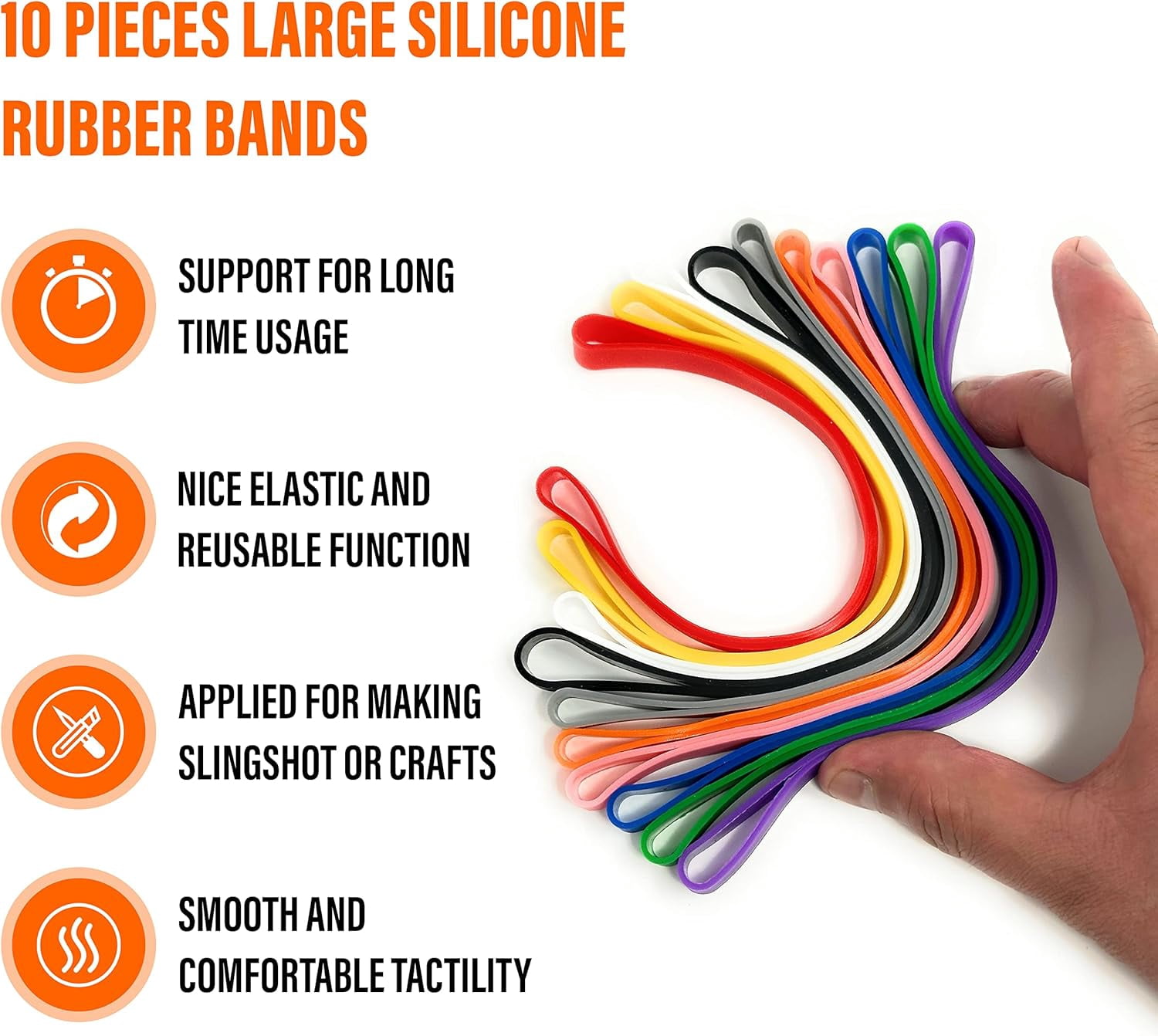 Large Rubber Bands Heavy Duty – Thick Wide Strong Extra Giant Elastic Big Size XL Rubberbands Band Rubberband (10 Pieces)