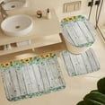thumbnail image 6 of Rustic Eucalyptus 4 Pcs Shower Curtain Set Bathroom Set Watercolor Farmhouse Eucalyptus Leaves Floral Sunflower Shower Mat Shower Curtain with Rug 12 Hooks,72" W x 72" L, 6 of 8