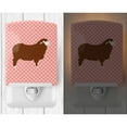 thumbnail image 2 of Merino Sheep Pink Check Ceramic Night Light, 2 of 2
