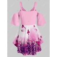 thumbnail image 2 of Talla grande mariposa floral abierta camiseta Rosegal  Camisetas tallas grandes, 2 of 5