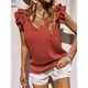 thumbnail image 2 of Camiseta sin mangas con hombros descubiertos y cuello en V para mujer, chaleco sin mangas de verano de color puro para uso diario, 2 of 6