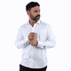 thumbnail image 1 of Camisa de Vestir Manga Larga Blanco Slim Fit Cuello Italiano Para Hombre, 1 of 4