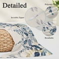thumbnail image 2 of Navy Blue Eucalyptus Pillow Covers, Linen Long Throw Pillow Case, Farmhouse Weeping Leaves Linen Holiday Pillow Protector Decorative Cushion Cover for Living Room/Bedroom 12" x 20", 2 of 8