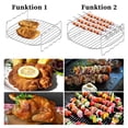 thumbnail image 3 of Unique Bargains Air Fryer Double Layer Rack 7" Square Rack with 4 Skewers, 3 of 6