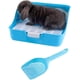 thumbnail image 1 of Caja de arena para conejos, bandeja de esquina de entrenamiento para orinal, con rejilla, para cobayas adultas, hurones, ratas, azul/rosa Adepaton WMXL-318-1, 1 of 6