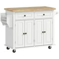 thumbnail image 1 of CoSoTower Kitchen Island with Storage, Rolling Trolley Cart with Rubber Wood Top, Spice Rack, Towel Rack, Grey, 1 of 7