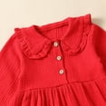 thumbnail image 6 of Staki Girls Knit Dress Toddler Girl Dress Clothes Ruffle Long Sleeve Casual Dress Cute Winter Fall Girls Dresses(Red,18-24 Months), 6 of 9