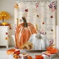 thumbnail image 4 of Shower Curtains for Bathroom-48"x72",Thanksgiving Pumpkin Sunflowers Waterproof Bath Curtain Grommet Shower Curtain Set, 4 of 7