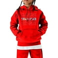 thumbnail image 1 of Hauts pour Enfants Trapstar Chandails à Capuchon pour Enfants Chandails Graphiques à Manches Longues Amples Trapstar Chandails à Capuchon de Style Rue Hip-hop Chandails à Capuchon pour Filles Garçons (Rouge Foncé, 120), 1 of 4