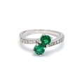 thumbnail image 2 of 1.20 Carat Round Cut Natural Diamond Green Emerald Gemstone Elegant Engagement Ring for Ladies Solid 18K White Gold Size 5 by Diamond-Capitals, 2 of 7