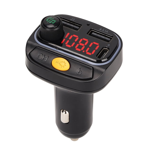 Transmisor FM Bluetooth Bling Bling para automóvil C15 receptor de radio reproductor de MP3 llamadas manos libres con dos puertos de carga USB y luz LED