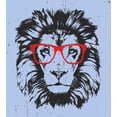 thumbnail image 3 of Ambesonne Animal Duvet Cover Set, Lion and Hipster Glasses, 2-Calking, Blue Black Red, 3 of 7