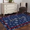 thumbnail image 3 of 4'x6' Area Rugs, Navy Blue Snowflake Christmas Indoor Outdoor Area Rug for Living Room Bedroom, Xmas Red Plaid Washable Bathroom Rugs Kitchen Floor Carpet Mats Home Decor Aesthetic, 3 of 8