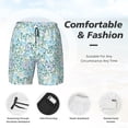 thumbnail image 3 of Gukieu Butterflies Print Men's Double Layer Sports Swim Trunks, Quick Dry Adjustable Waist Swim Shorts Swimwear-3X-Large, 3 of 6