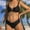Black, variant on ZZwxWA Women's 2 Piece Swimsuit V Cut Bikini Lace Up High Cut Bathing Suit Spaghetti Strap String Swimsuits Brazilian Bathing Suits