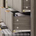 thumbnail image 3 of Fluted 6 Drawer Dresser for Bedroom, 47.2" Wide Wood Chest of Drawers with 2 Open Shelves, Modern Bedroom Dresser for Closet, Living Room, Entryway, 3 of 6