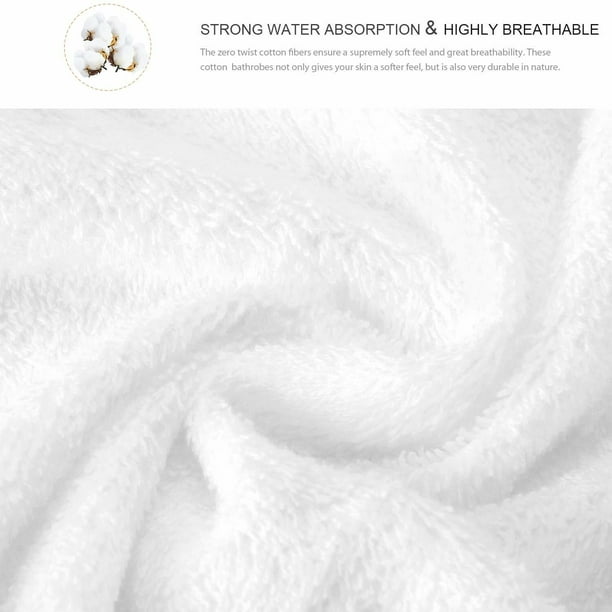 Unisex Bathrobe, 100% Terry Cotton Soft Plush Spa Robe for Women and Men 