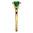 thumbnail image 3 of Clara Pucci 14K Yellow Gold Solid Gold Emerald Solitaire Anniversary Ring for Women - 1.5 cttw Round Cut, 3 of 8