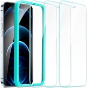 3 Pack for iPhone 12 Pro Max Screen Protector, Align Frame | Military Grade Shatterproof, 9H Tempered Glass, Scratch-Resistant, Full-Coverage Protection, Easy Installation Tool
