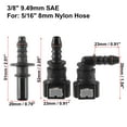 thumbnail image 3 of Unique Bargains 2 Set 3/8" 9.49mm SAE to 5/16" 8mm Nylon Fuel Line Hose Quick Release Connector, 3 of 6