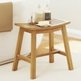 thumbnail image 1 of Gymax Shower Bench Teak Wood Shower Stool w/ Curved Seat Waterproof Bath Bench, 1 of 9