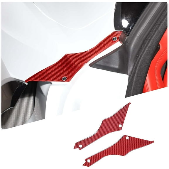 TINKI Soft Carbon Fiber Side Door Body Molding Protector Cover Compatible with Chevrolet Corvette C8 2020-2023, Rear Side Door Panel Trim Stickers Accessories