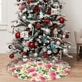 thumbnail image 5 of Sikiie Rose Flowers 30-48 inches {designName} Print Christmas Tree Skirt Snowman Xmas Tree Skirt with Edge Christmas Decorations for Holiday Party48", 5 of 7