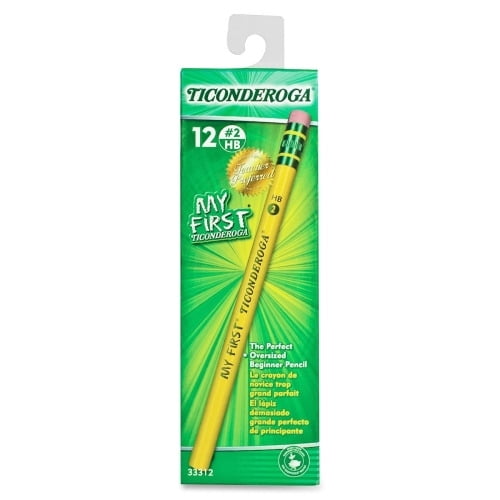 Ticonderoga My First Pencil with Eraser #2 Lead - Yellow Barrel - 12 / Dozen