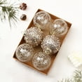 thumbnail image 7 of Christmas Tree Ornaments Set - 6 Pack 3.3 Inch Shatterproof Resin Balls (Red/White/Silver with Gold Accents), 7 of 7
