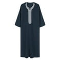 thumbnail image 4 of JXMVOJ Men's Muslim Clothes Durable Kaftan Robe Dubai Long Gown Ethnic Clothes,1pc Soft Robe, 4 of 6