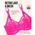 thumbnail image 5 of Smart & Sexy Women's Plus Size Retro Lace & Mesh Unlined Underwire Bra, 5 of 6