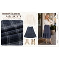 thumbnail image 4 of TEMOFON Womens Skirts Midi Plaid Maxi Skirts for Women Elastic High Waist with Pockets A Line for Fall Tartan Clothes Flowy L, 4 of 9