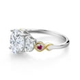 thumbnail image 3 of Gem Stone King 925 Silver and 10K Yellow Gold 3-Stone Ring Set with Moissanite (2.60 Cttw) (Size 7), 3 of 3