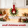 thumbnail image 4 of 1 Pack 10.6in Mini Christmas Cabinet Wreath, Farmhouse Festive Wreath Decor with Berries & Fabric Ribbon, Durable Rattan Plastic Wreath for Kitchen, Window, Door Holiday Ornament，Red Bow, 4 of 7