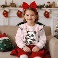 thumbnail image 2 of Uorisanigo Girl Long Sleeve Sweatshirt Ruffle Shoulder Pullover Tops Casual Crewneck Cute Panda Floral Sweatshirts 2-3T Comfortable Fall Winter Spring Clothes, 2 of 7