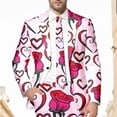 thumbnail image 4 of Toimothcn Mens Blazer Jacket Romantic Valentine Day Love Heart Printed Blazers Oversized Warm Slim Fit One Button Funny Festival Performance Suit Jacket Leisure Mens Clothes, 4 of 5