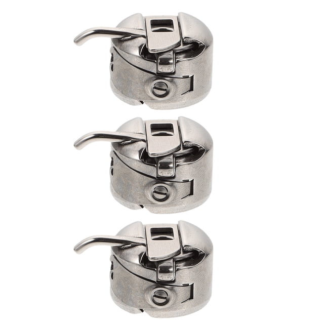 MasteelfCA 3Pcs Sewing Machine Bobbin Cases Portable Sewing Machine Part Supplies (Silver)