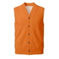 thumbnail image 4 of Mens V Neck Knitted Sweater Vest Sleeveless Button Down Cardigan Classic Business Casual Gilet Spring Fall Orange XXXXXL, 4 of 9