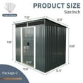 thumbnail image 7 of 6x5 FT Storage Shed Outdoor Metal Tool Shed Waterproof with Lockable Sliding Door for Backyard Garden Patio Lawn, Black, 7 of 7
