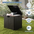 thumbnail image 4 of Deck Box 28 Gallon - Outdoor Storage Bin - Waterproof Resin Container - Lockable Lid with Handles - Rattan Style for Cushions Garden Tools Pool Accessories Patio Use - Black, 4 of 8