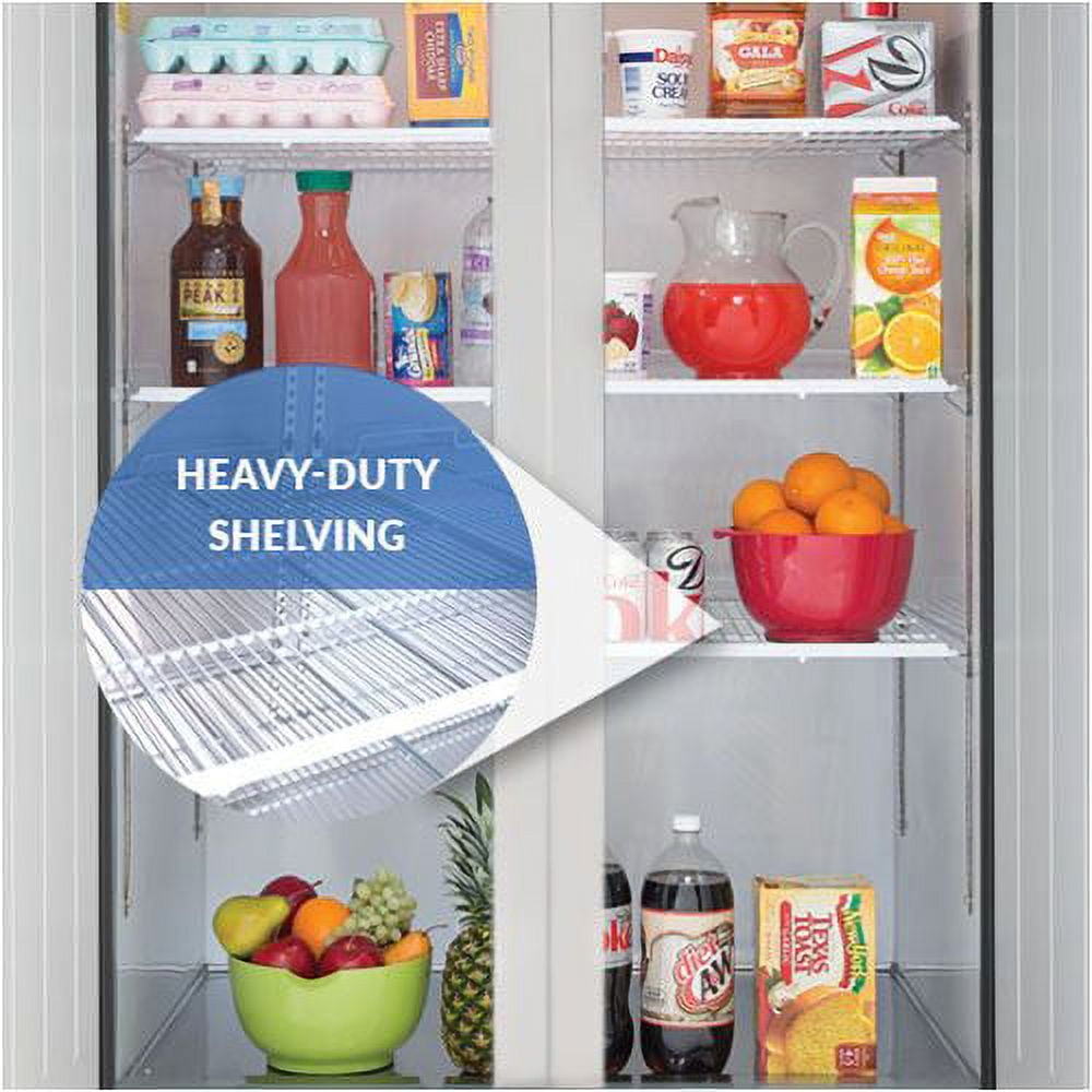 52" Double 2 Door Side By Side Stainless Steel Reach in Commercial Refrigerator, 49 Cubic Feet, for Restaurant
