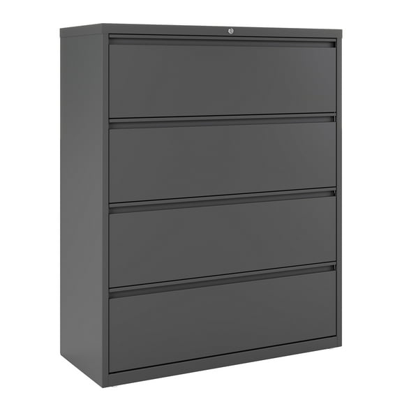 Hirsh 42 inch Wide 4 Drawer Metal Lateral File Cabinet for Home and Office, Holds Letter, Legal and A4 Hanging Folders, Charcoal