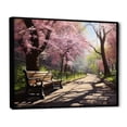 thumbnail image 2 of Designart "Pink Canopy of Springtime Park Florals III" Landscapes Framed Wall Art - Traditional Pink Trees Entryway Framed Wall Art, 2 of 6