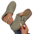 thumbnail image 3 of Domzle Clogs for Women Mules Comfortable Slip On Closed Toe Casual Shoes | Cushioned Footbed All-Day Comfort Non Slip Platform Dress Shoes Breathable Upper for Walking Work Green, 3 of 7
