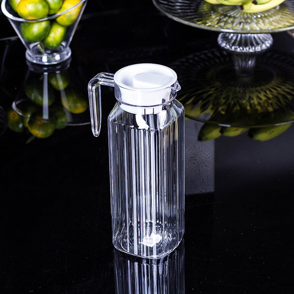 Water Juice Jug Glass Bottle with Lid Pitcher Picnic Fridge Cocktail  Pitchers