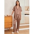 thumbnail image 4 of EKOUAER Silk Pajamas Set for Women Soft Satin Pajama Sets 2 Piece Satin Pj Pants Set, 4 of 6