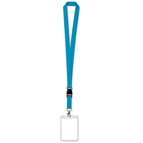 Beistle Pack of 12 Sky Blue Lanyards with Detachable Clips and Card Holders 25"