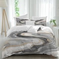 thumbnail image 2 of Grey Ombre Marble Bedding 3 Piece Duvet Cover Set Twin Size, Abstract Modern Art Soft Microfiber Comforter Cover with Zipper Closure & Pillowcases, Wrinkle & FadeResistant Quilt Cover, 2 of 9